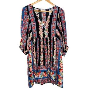 NWT! Umgee Florbeauty Bohemian Dark Floral Dress. Size Large.